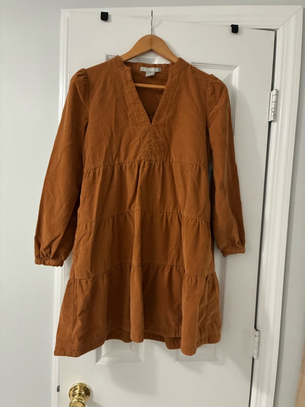 Lucky Brand Rust Brown Tiered Mini Dress